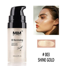 Load image into Gallery viewer, 5 Colors Highlighter Illuminator Makeup Glow Kit Face Brightener Contouring Liquid Highlighter Powder Palette Bronzer