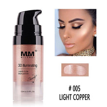 Load image into Gallery viewer, 5 Colors Highlighter Illuminator Makeup Glow Kit Face Brightener Contouring Liquid Highlighter Powder Palette Bronzer