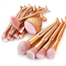 Load image into Gallery viewer, 16PCS Golden Mermaid Makeup Brushes Set Foundation Blending