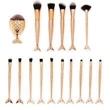 Load image into Gallery viewer, 16PCS Golden Mermaid Makeup Brushes Set Foundation Blending