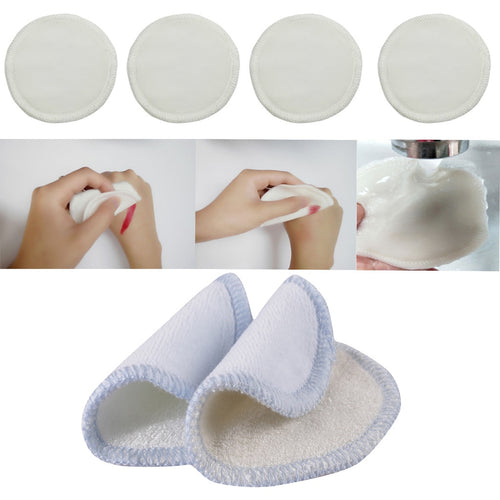 Bamboo Remover Pads Reusable Organic Cotton Pads With Laundry Bag, Washable Facial Cleansing